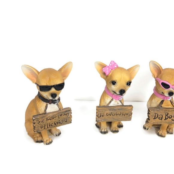 Sassy chihuahua set of 4. They have sun glasses and sassy signs. - Picture 2 of 6
